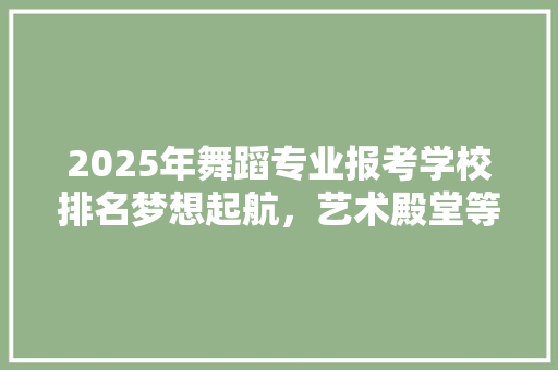 2025年舞蹈专业报考学校排名梦想起航，艺术殿堂等你来