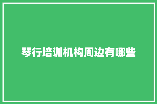 琴行培训机构周边有哪些