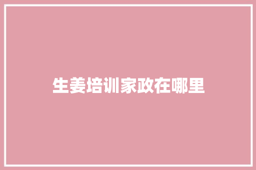 生姜培训家政在哪里