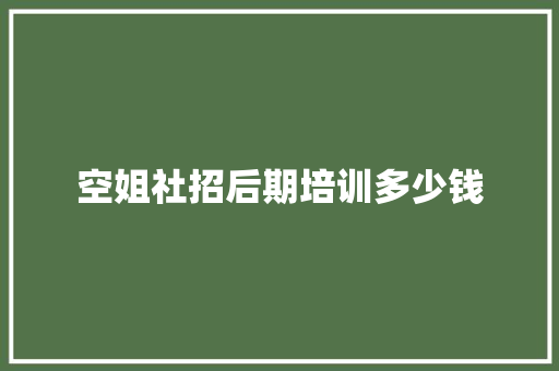 空姐社招后期培训多少钱