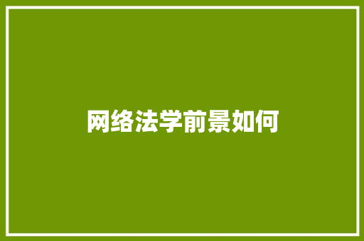 网络法学前景如何