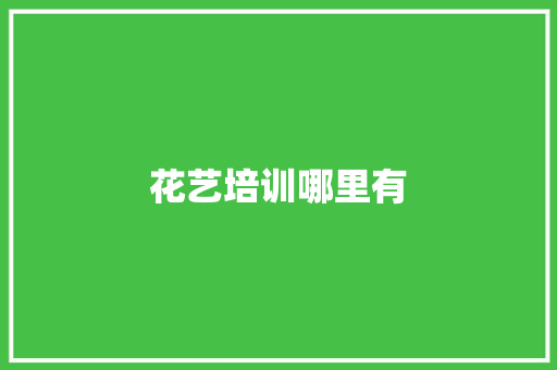 花艺培训哪里有