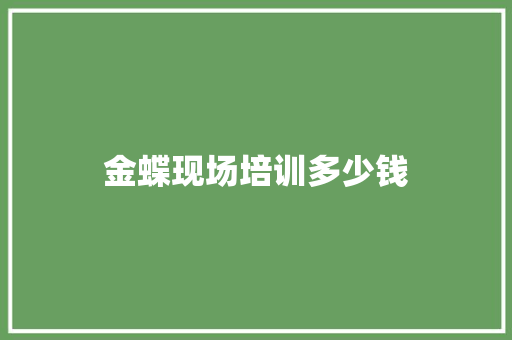金蝶现场培训多少钱