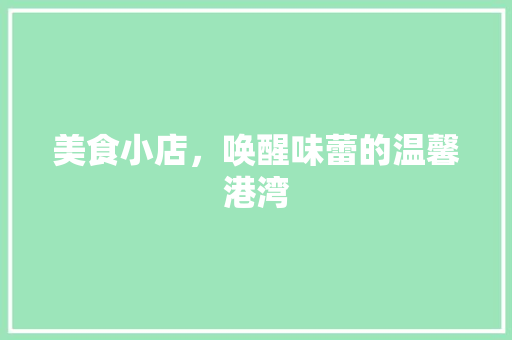 美食小店，唤醒味蕾的温馨港湾
