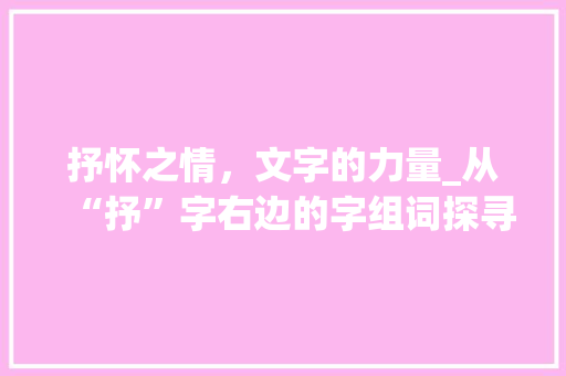 抒怀之情，文字的力量_从“抒”字右边的字组词探寻文化底蕴_抒字右边的字组词