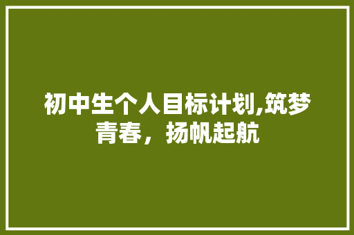 初中生个人目标计划,筑梦青春，扬帆起航