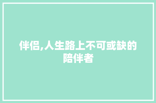 伴侣,人生路上不可或缺的陪伴者 职场应用
