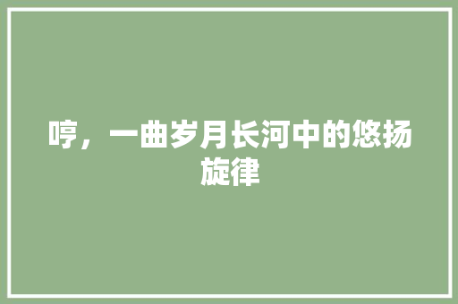 哼，一曲岁月长河中的悠扬旋律