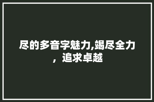 尽的多音字魅力,竭尽全力，追求卓越
