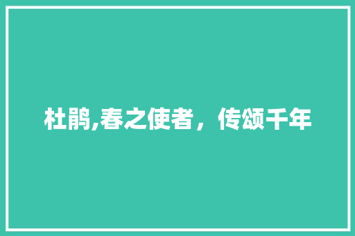 杜鹃,春之使者，传颂千年