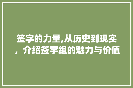 签字的力量,从历史到现实，介绍签字组的魅力与价值_签字组词什么组