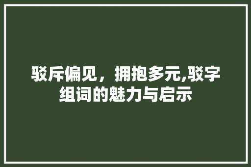 驳斥偏见，拥抱多元,驳字组词的魅力与启示 合同协议