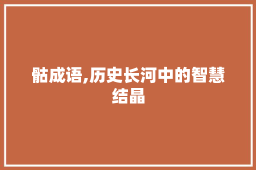骷成语,历史长河中的智慧结晶