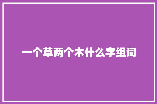 一个草两个木什么字组词