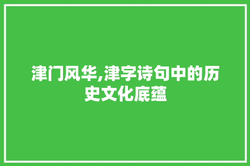 津门风华,津字诗句中的历史文化底蕴