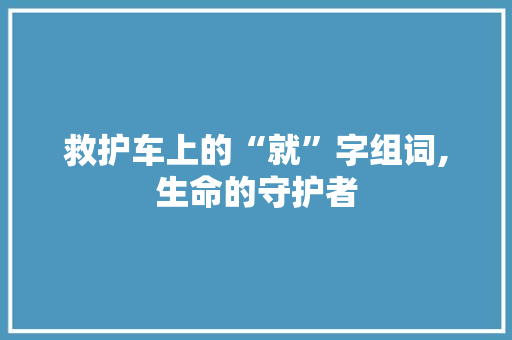 救护车上的“就”字组词,生命的守护者
