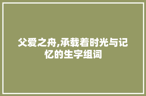 父爱之舟,承载着时光与记忆的生字组词
