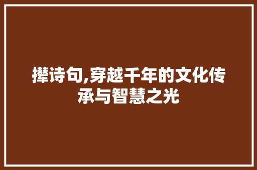 撵诗句,穿越千年的文化传承与智慧之光