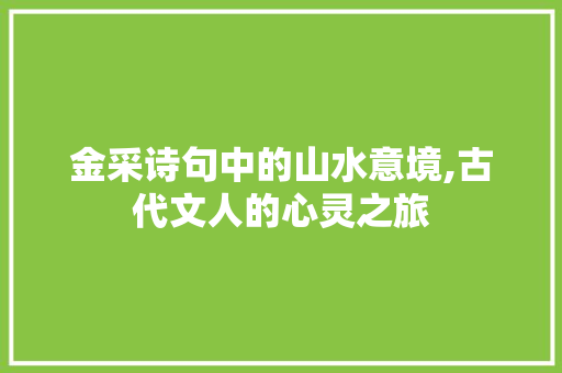 金采诗句中的山水意境,古代文人的心灵之旅