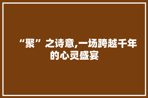“聚”之诗意,一场跨越千年的心灵盛宴