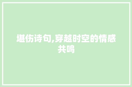 堪伤诗句,穿越时空的情感共鸣