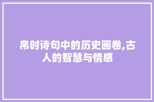 帛时诗句中的历史画卷,古人的智慧与情感
