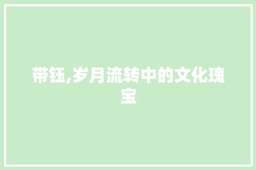 带钰,岁月流转中的文化瑰宝