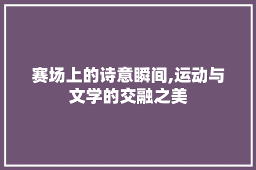 赛场上的诗意瞬间,运动与文学的交融之美