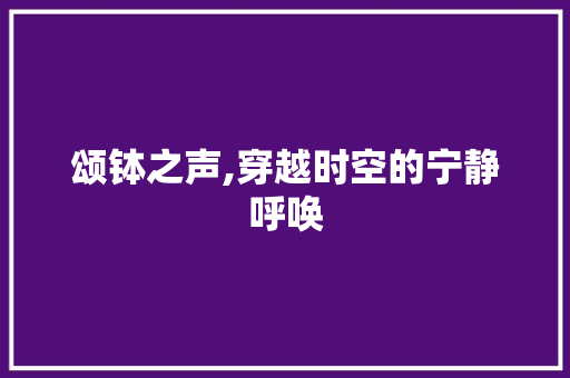 颂钵之声,穿越时空的宁静呼唤