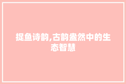 捉鱼诗韵,古韵盎然中的生态智慧
