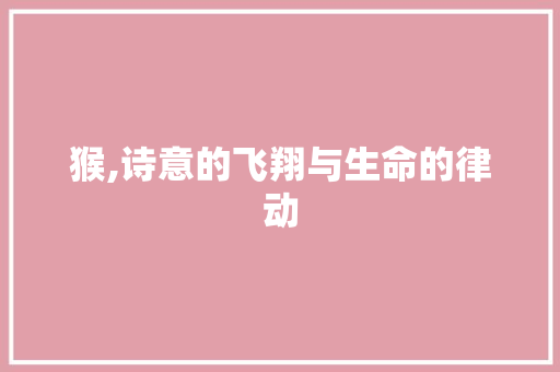 猴,诗意的飞翔与生命的律动