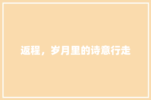 返程，岁月里的诗意行走