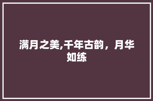 满月之美,千年古韵，月华如练