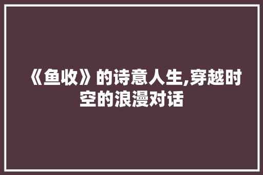 《鱼收》的诗意人生,穿越时空的浪漫对话