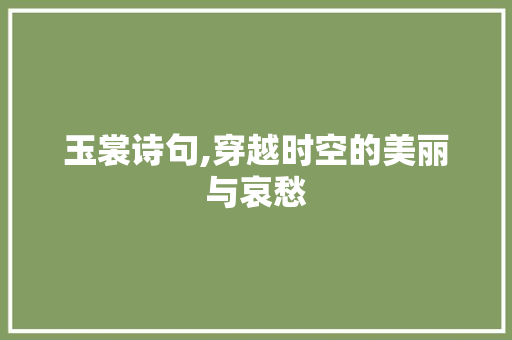 玉裳诗句,穿越时空的美丽与哀愁