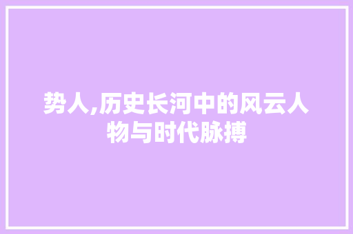 势人,历史长河中的风云人物与时代脉搏