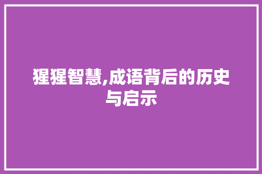 猩猩智慧,成语背后的历史与启示
