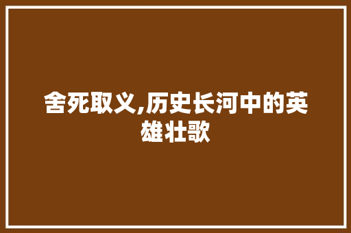 舍死取义,历史长河中的英雄壮歌