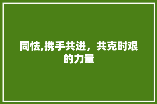 同怯,携手共进，共克时艰的力量