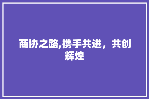 商协之路,携手共进，共创辉煌