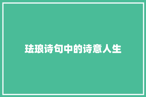珐琅诗句中的诗意人生