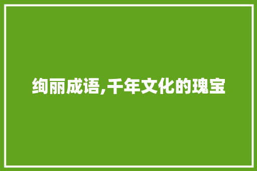 绚丽成语,千年文化的瑰宝