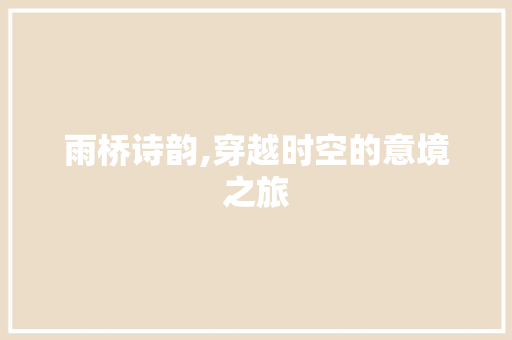 雨桥诗韵,穿越时空的意境之旅