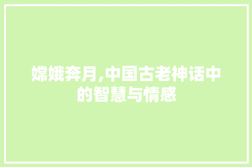 嫦娥奔月,中国古老神话中的智慧与情感