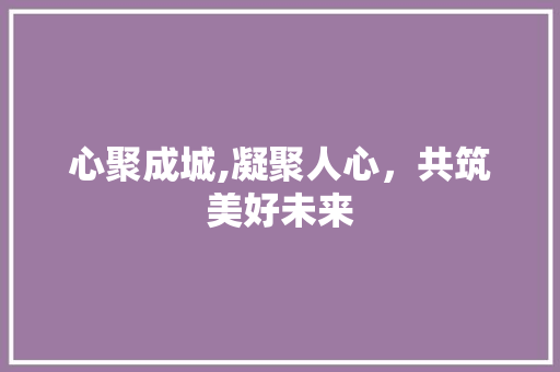 心聚成城,凝聚人心，共筑美好未来