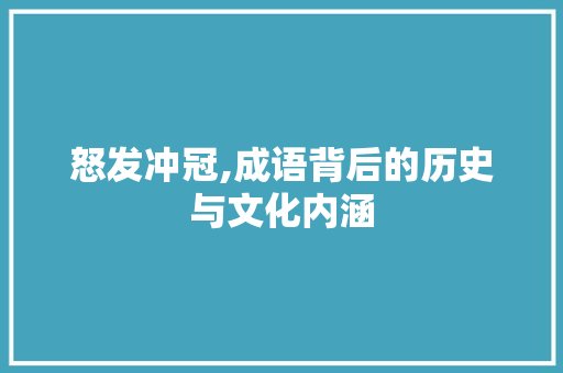 怒发冲冠,成语背后的历史与文化内涵 范文参考
