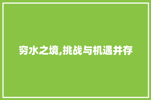 穷水之境,挑战与机遇并存