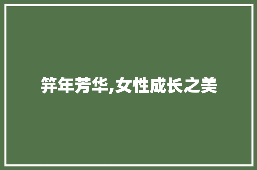 笄年芳华,女性成长之美