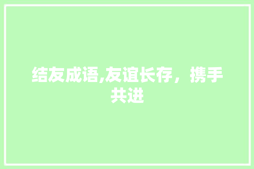 结友成语,友谊长存，携手共进