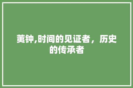 荑钟,时间的见证者，历史的传承者